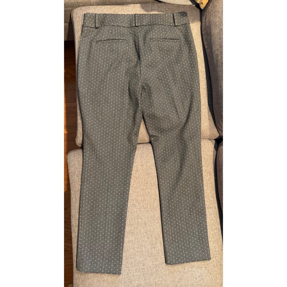 LOFT Marisa Skinny Pants Size 10 | Gray Polka Dot Ankle Trousers | Workwear - Picture 2 of 4